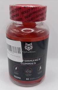 Alpha Bites Male Gummies for Men Performance Support 60 Gummies. EXP : 11/26 - Picture 1 of 3