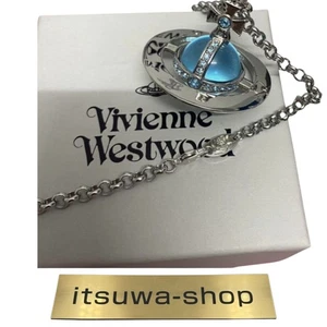 Collana sfera piccola argento x azzurro Vivienne Westwood con coulisse [E0049 - Foto 1 di 5