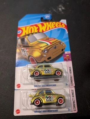 hot wheels 2024 60's fiat 500d modificado #117/250 gold new hw compact king sth - Image 1 of 4
