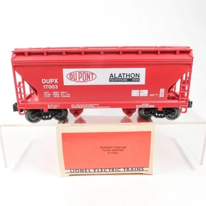 Lionel O Gauge Dupont Alathon DUPX Center Flow 2-Bay Covered Hopper 6-17003 - Picture 1 of 5