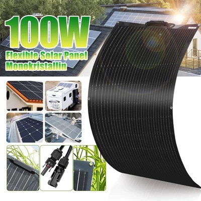 100w 12v/16.5v Mono Flexible Solarmodul SolarPanel Für Wohnwagen/Camping/Zuhause - Bild 1 von 4