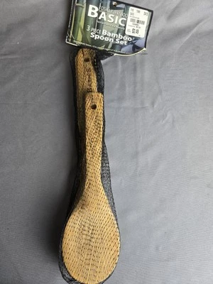 Juego de cucharas de 3 piezas totalmente de bambú. Nuevo. Foto 1 de 4