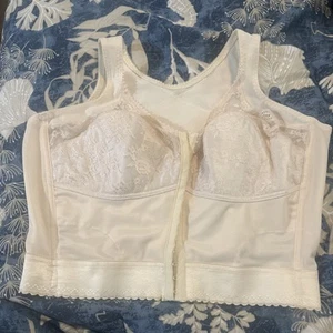 Vintage Comfort Choice Front Longline Posture Support Bra Champagne 46C Lace New - Bild 1 von 18