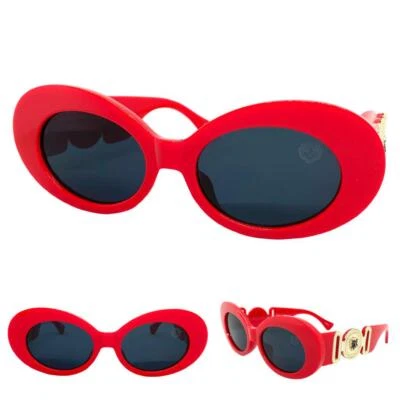 GAFAS DE SOL RETRO EXAGERADAS DE GRAN TAMAÑO Grandes Gruesas Rojo Marco Ovalado Lente Oscura Foto 1 de 4