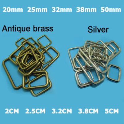 20mm 25mm 32mm 38mm 50mm Metal Rectangle Loop Rings Wire Formed Buckle Strapping - Image 1 of 2