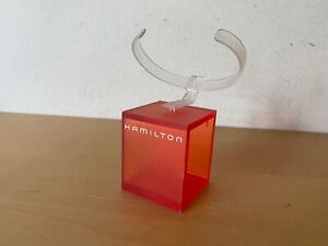 Used - Watch Support Hamilton Stand Holder For Watch - Red Plastic - 2x2x2 3/8in