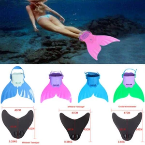 Mädchen Meerjungfrau Schwanzflosse Erwachsener Kinder Mermaid Monoflosse Flossen - Bild 1 von 15
