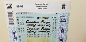 Microscale Decal 87-92  Canadian Pacific Railroad  Hood Diesels 1945 - 1969 HO  - Picture 1 of 2