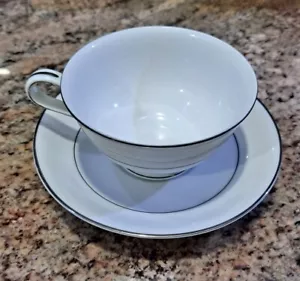 Vintage Noritake Envoy 6325 w/Silver Trim Cup and Saucer Set of 2 Peices  VGPOC  - Picture 1 of 5