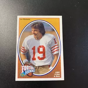 1991 Upper Deck Football Heroes Joe Montana Card 2 Excellent Condition - Picture 1 of 7