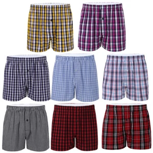 Calzoncillos boxer de algodón estampados a cuadros con bolsillos para hombre - Imagen 1 de 95