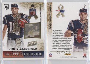 2014 Panini Black Friday Salute to Service Memorabilia Jimmy Garoppolo Rookie RC