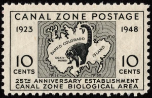 Canal Zone Stamp Scott # 141 Mint LH F-VF - 10 Cents Black Biological Area Issue - Picture 1 of 1