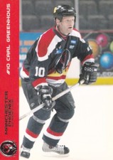 CARL GREENHOUS, MANCHESTER PHOENIX, RARE 2003-04 CARDTRADERS EIHL CARD.