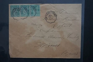 L-318 Umschlag mit Förderstempel Linie von Le Vigan nach Nîmes auf Nr. 75x3 - Bild 1 von 2