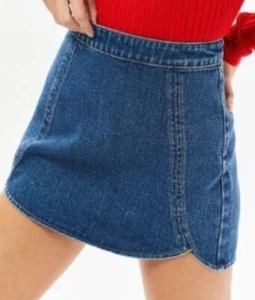 Minifalda PacSun Denim Azul Cintura Alta Tulipán Talla 26 - Imagen 1 de 6