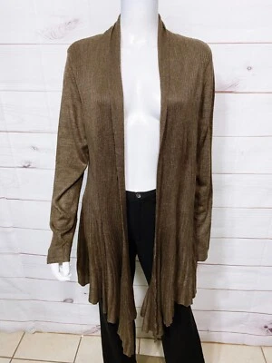 Cárdigan para mujer One World frente abierto talla L marrón manga larga Foto 1 de 4