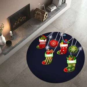 3D Weihnachtsstrumpf H68 hristmas Mat Elegant Foto Teppich Wolldecke An - Picture 1 of 5