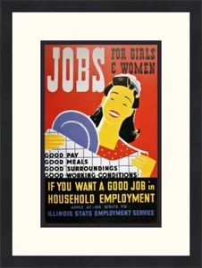 Albert Bender Jobs for Girls Print 1941 Custom Framed Print FREE SHIPPING - Picture 1 of 2