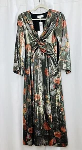 New Anthropologie Petite Caballero V Neck Maxi Dress XSP Floral Motif Formal NWT - Picture 1 of 20