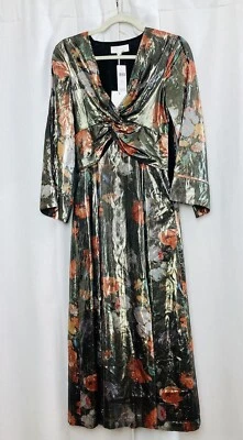 New Anthropologie Petite Caballero V Neck Maxi Dress XSP Floral Motif Formal NWT - Image 1 of 4