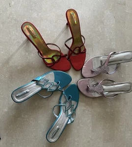 Damen Partyschuhe Gr. 7 in 3 Farben alle mit Diamanté - Bild 1 von 7