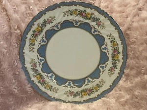 Crown Staffordshire Lyric Tunis Blue 10 1/2" Dinner Plate (Embossed Line Rim) - Picture 1 of 4