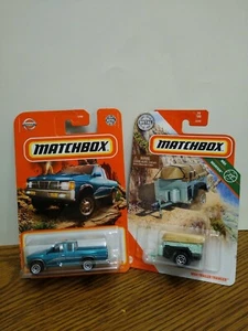 (1) Matchbox Nissan Hardbody D21 & (1) MBX Ttrailer Trawler New In Package - Picture 1 of 11