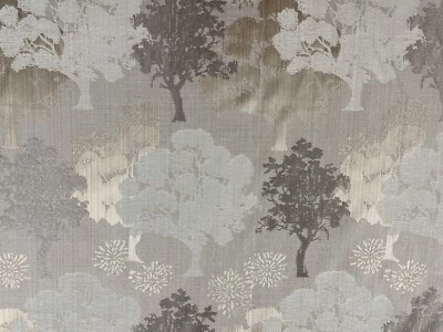 Trees Fabric Antique Beige Gold Weave  Curtain Blind Upholstery - Image 1 of 4
