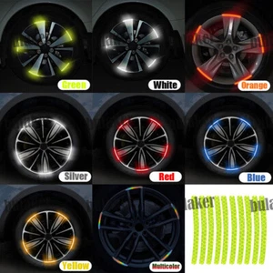 20 Piezas Pegatinas Tira Reflectantes Buje Rueda Llanta Rayas Cinta Calcomanía Accesorios Coche - Imagen 1 de 20