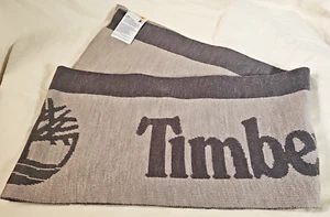 Timberland Scarf Word-mark Logo Reversible Jacquard Black/Grey OSFA Retro NWOT - Picture 1 of 4