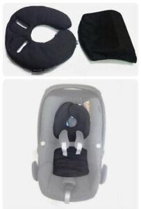 NEW MAXI COSI PEBBLE HEADREST AND SEAT INSERT (WEDGE CUSHION) BLACK Newborn Car