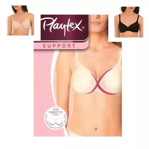 REGGISENO DONNA CON FERRETTO PLAYTEX SUPPORT art 6393 NUDO NERO AVORIO - Foto 1 di 7