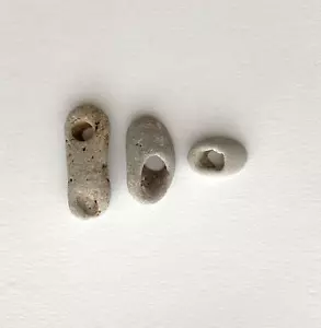 3 natürliche löchrige Strand Felsen Hag Steine groß 1/4" Loch Fairy Wish mystische Adder Q5 - Bild 1 von 14