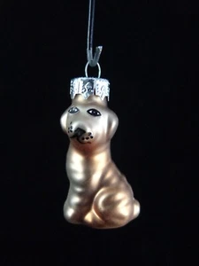 Pottery Barn Blown Glass Sitting Dog Ornament - Picture 1 of 6