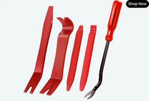 Auto Trim Removal Tool Kit Nylon Red – 5 PCS Car Panel/Dashboard Tools - Picture 1 of 7