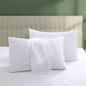 100% Egyptian Cotton Pillow Protectors Set of 2, 600 Thread Count Standard Size - Picture 1 of 8