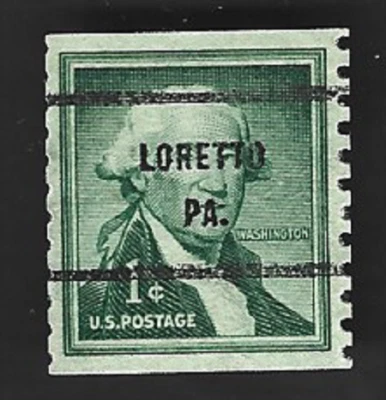Scott# 1054 1c Washington coil precancel - LORETTO PA. - (A-3) - Image 1 of 2