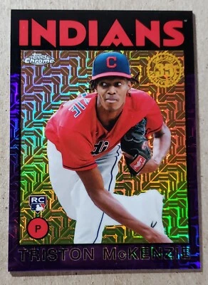 2021 Topps Silver Pack 1986 Design Mojo Purple Triston McKenzie RC /75 Cleveland - Image 1 of 2