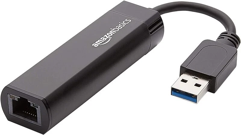 Amazon Basics USB-3.0-auf-10/100/1000-Gigabit-Ethernet-Internetadapter, Schwarz, - Bild 1 von 1