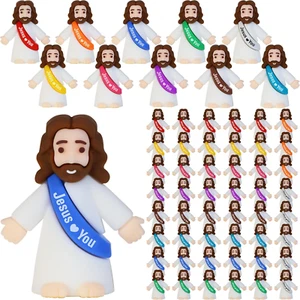 50 Pcs Little Jesus Figures, Mini Jesus Figurines in Bulk Easter Jesus Loves You - Picture 1 of 12
