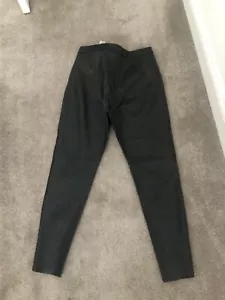 Zara faux leather skinny fit high waist black trousers size L With Zip Detail - Picture 1 of 4