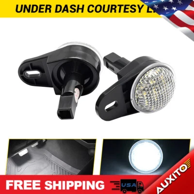 2x White LED Under Dash Courtesy Footwell Light For Dodge Ram Durango Jeep Grand - Image 1 of 4