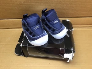 Nike Jordan 11 Botín Cuna Medianoche Azul Marino/Metálico Plateado Bebé Talla 1c 3 Meses - Imagen 1 de 7