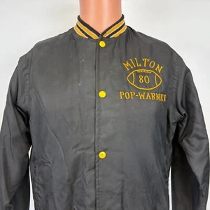 Vintage 80s Pop Warner Football Jacket Youth XL Milton Massachusetts Made USA - Picture 1 of 6