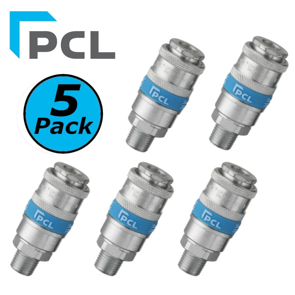 Genuine PCL Airflow coupling Airline Fitting 1/4"BSP Male air tool adaptors 5PCS