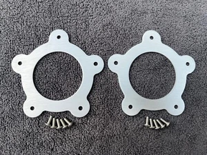 2 Torq Thrust Flat Center Caps w Holes, NATURAL Aluminum, American Racing, 2-1/8 - Picture 1 of 3