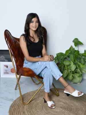 Silla Mariposa Cuero Auténtica Mueble Industrial Retro Foto 1 de 4