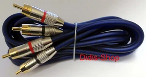 Cinch Audio Kabel High End 1,5m Hifi 99,99% Kupfer Neu Cinchkabel blau Chinch D - Bild 1 von 1