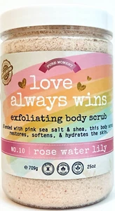 California Beauty Co Love Always Wins Rose Water Lily Exfoliating Body Scrub - Picture 1 of 2